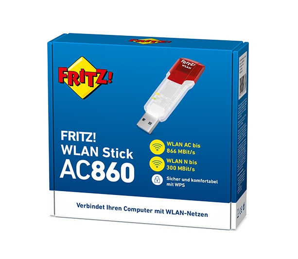 AVM FRITZ!WLAN Stick AC 860 - Netzwerkadapter - SuperSpeed USB 3.0 - 802.11b, 802.11a, 802.11g, 802.11n, 802.11ac