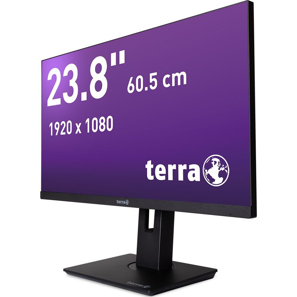 Wortmann TERRA 2463W - GREENLINE PLUS - LED-Monitor - 60.5 cm (23.8) - 1920 x 1080 Full HD (1080p) - Plane to Line Switching (PLS) - 250 cd/m² - HDMI, DisplayPort - Lautsprecher - mattschwarz