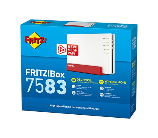 AVM FRITZ!Box 7583 - Wireless Router - DSL-Modem - 4-Port-Switch - GigE - 802.11a/b/g/n/ac - Dual-Band - VoIP-Telefonadapter (DECT)